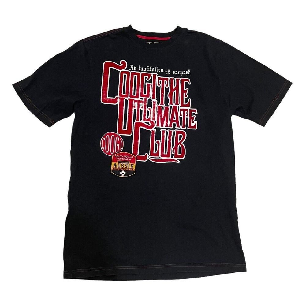Vtg 90s Y2K Embroidered Streetwear COOGI The Ultimate Club Black T-shirt XL Tee